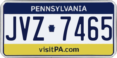 PA license plate JVZ7465