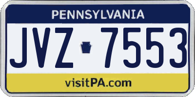 PA license plate JVZ7553