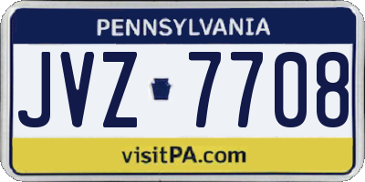 PA license plate JVZ7708
