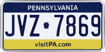 PA license plate JVZ7869