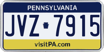PA license plate JVZ7915