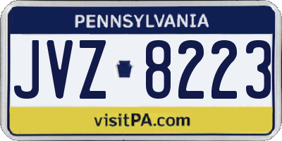 PA license plate JVZ8223
