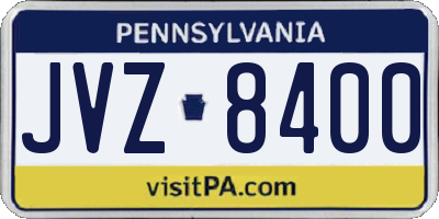 PA license plate JVZ8400