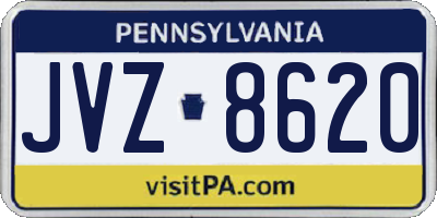 PA license plate JVZ8620