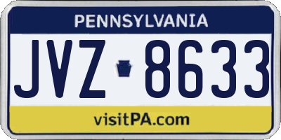 PA license plate JVZ8633