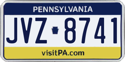 PA license plate JVZ8741