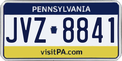 PA license plate JVZ8841