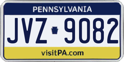 PA license plate JVZ9082