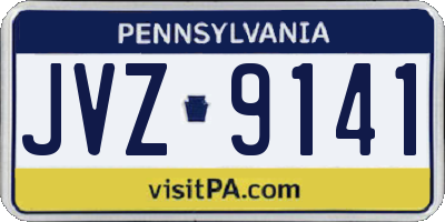 PA license plate JVZ9141
