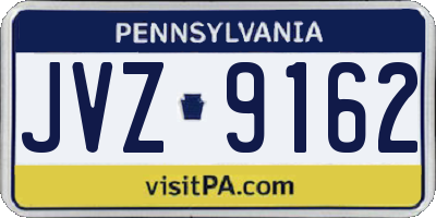 PA license plate JVZ9162