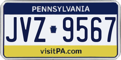 PA license plate JVZ9567