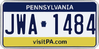 PA license plate JWA1484