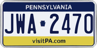 PA license plate JWA2470