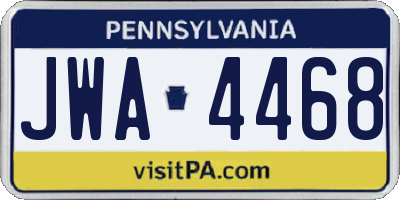 PA license plate JWA4468
