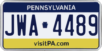 PA license plate JWA4489