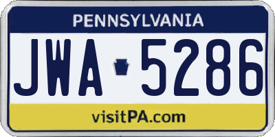 PA license plate JWA5286