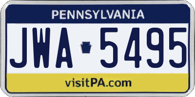 PA license plate JWA5495