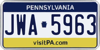 PA license plate JWA5963