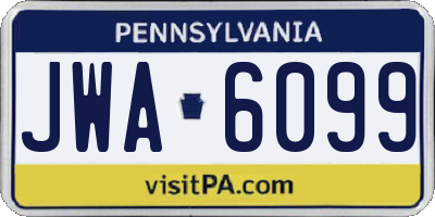 PA license plate JWA6099