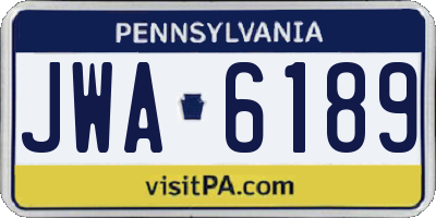PA license plate JWA6189