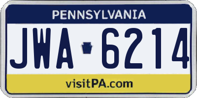 PA license plate JWA6214
