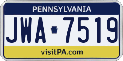 PA license plate JWA7519