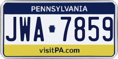 PA license plate JWA7859