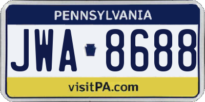 PA license plate JWA8688