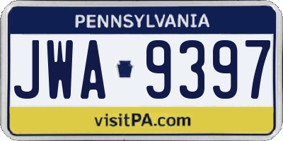 PA license plate JWA9397