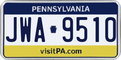 PA license plate JWA9510