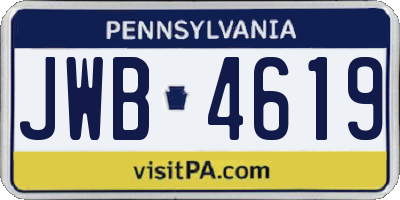 PA license plate JWB4619