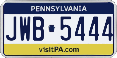 PA license plate JWB5444