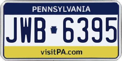 PA license plate JWB6395