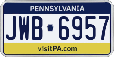 PA license plate JWB6957