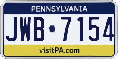 PA license plate JWB7154