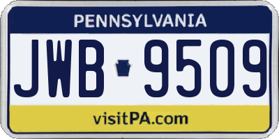 PA license plate JWB9509