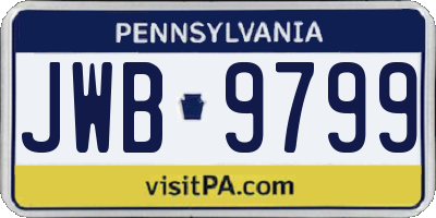 PA license plate JWB9799