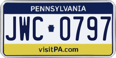 PA license plate JWC0797