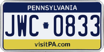 PA license plate JWC0833