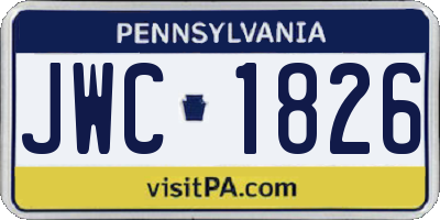 PA license plate JWC1826
