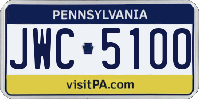 PA license plate JWC5100