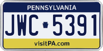 PA license plate JWC5391
