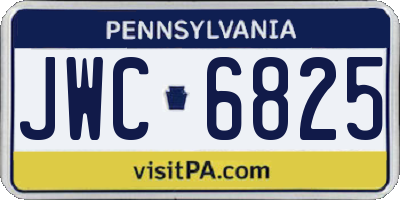 PA license plate JWC6825