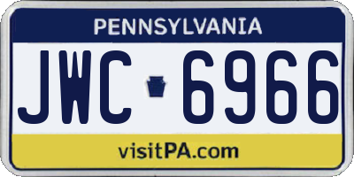 PA license plate JWC6966