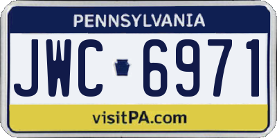 PA license plate JWC6971