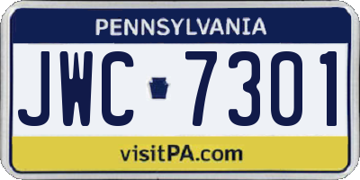 PA license plate JWC7301