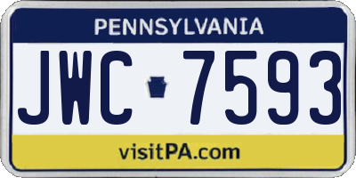 PA license plate JWC7593