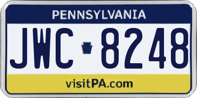 PA license plate JWC8248