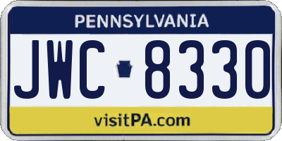 PA license plate JWC8330