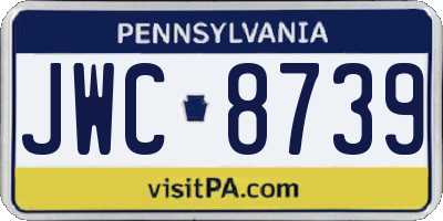 PA license plate JWC8739
